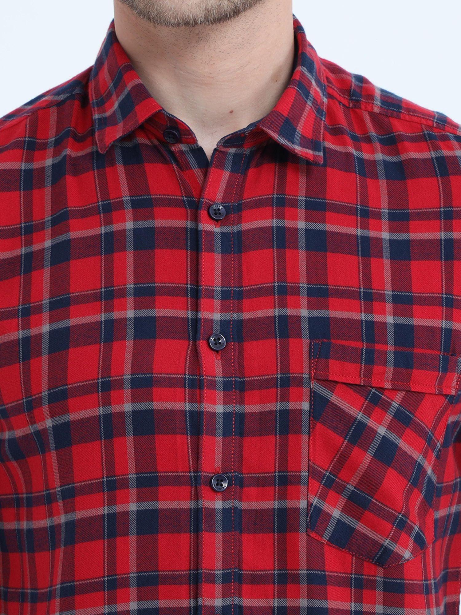 Tartan Checks Red Full Sleeves