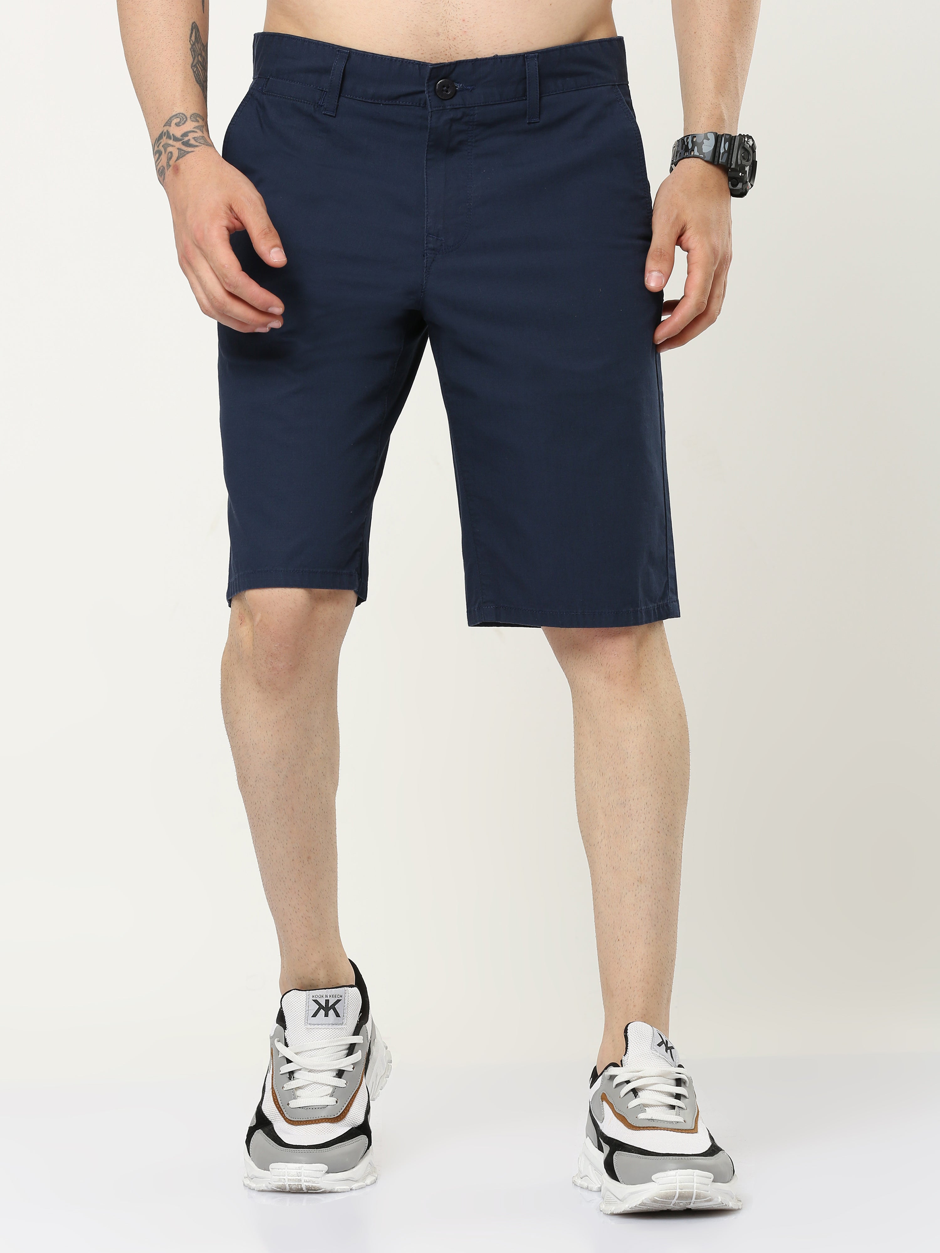 Men Day Long Navy Blue Shorts
