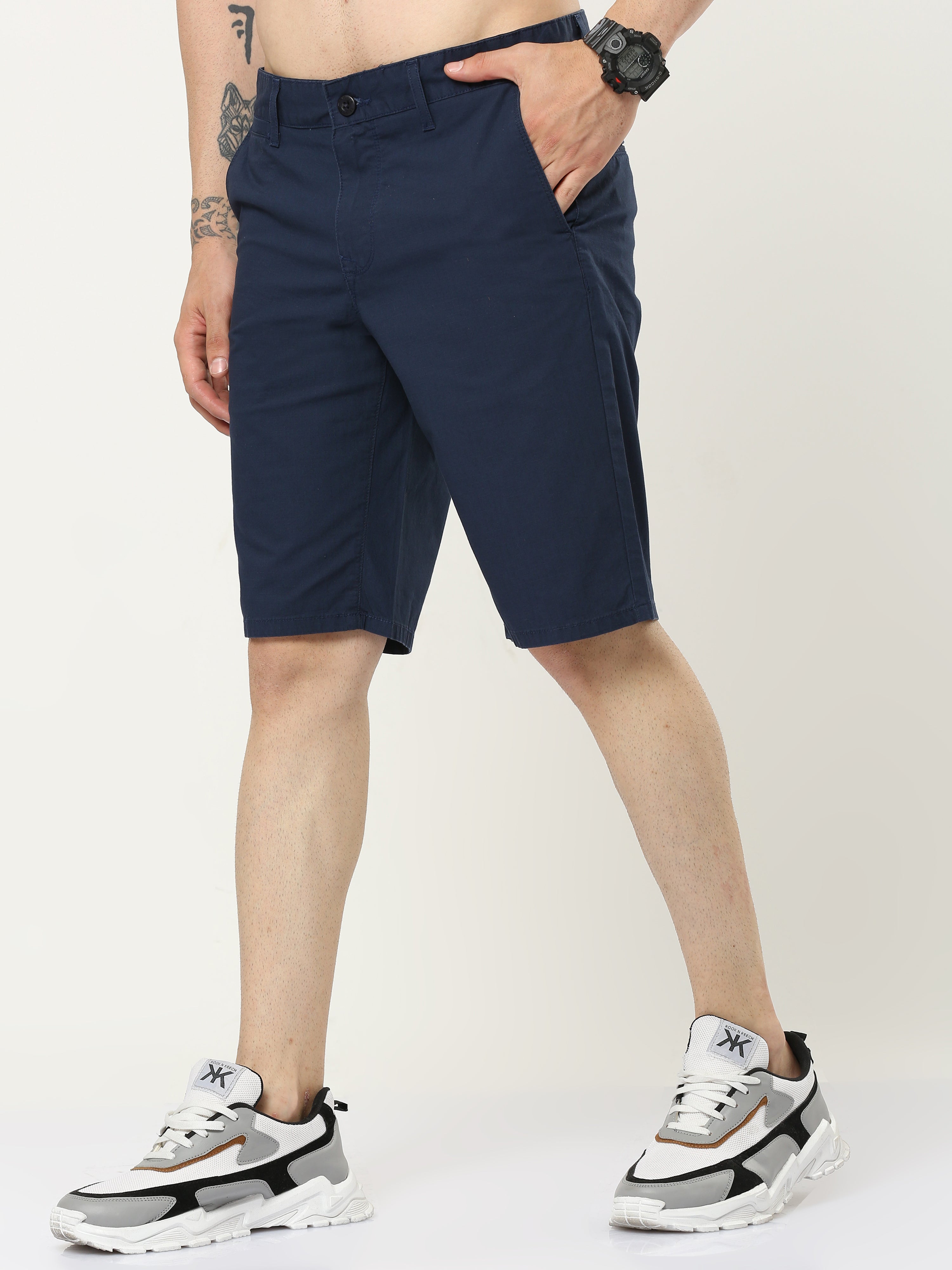 Men Day Long Navy Blue Shorts
