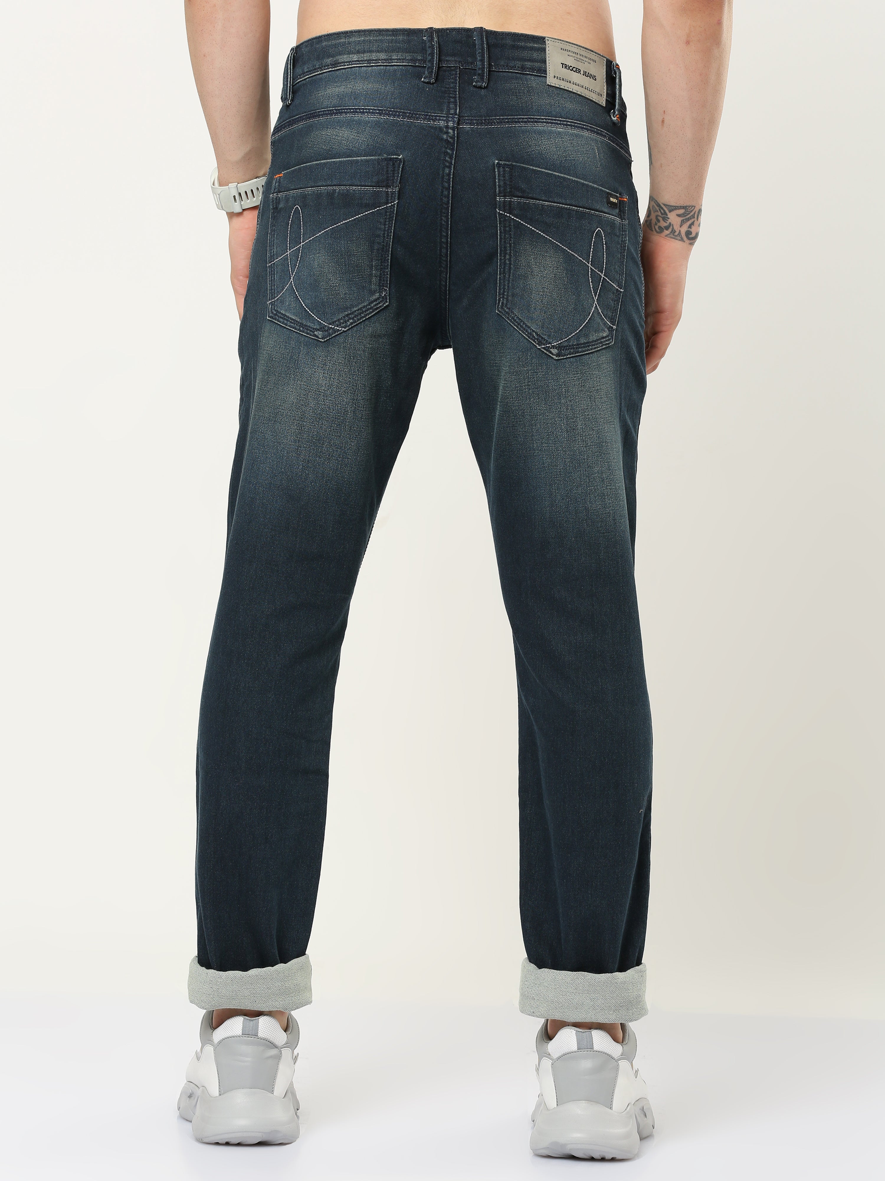 Men's Slim Fit Azure Blue Jeans