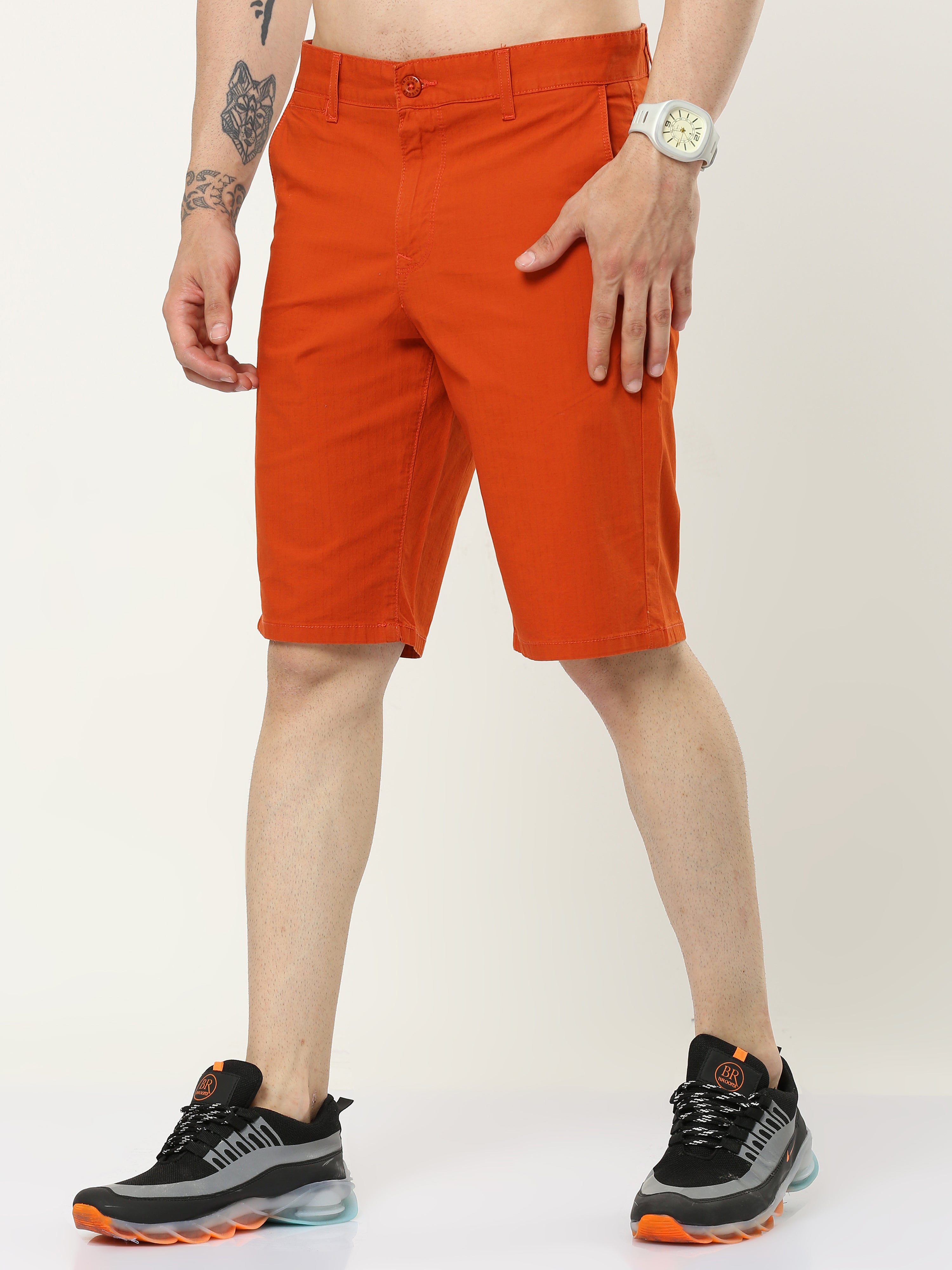 Men Day Long Bricks Red Shorts