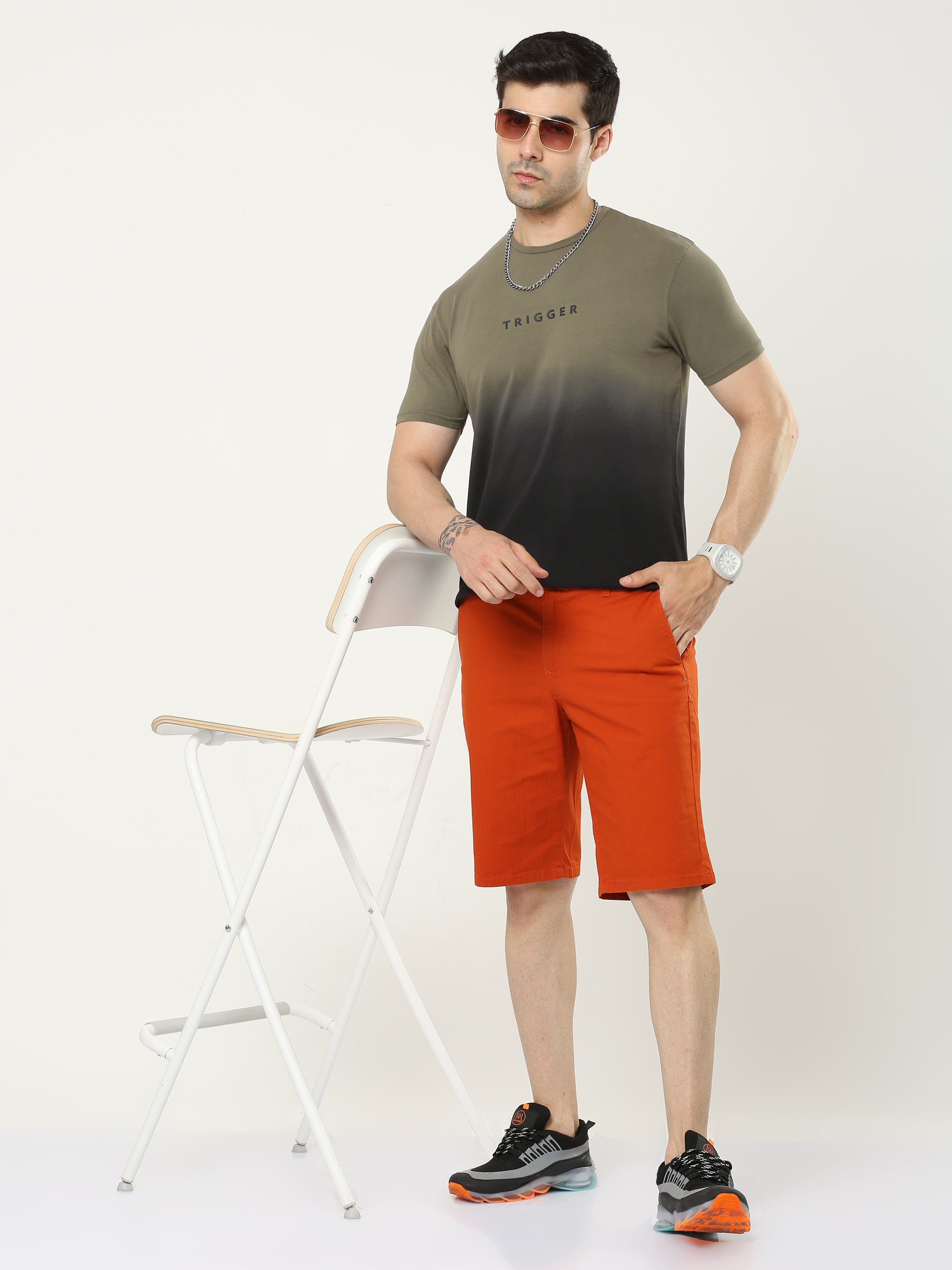 Men Day Long Bricks Red Shorts