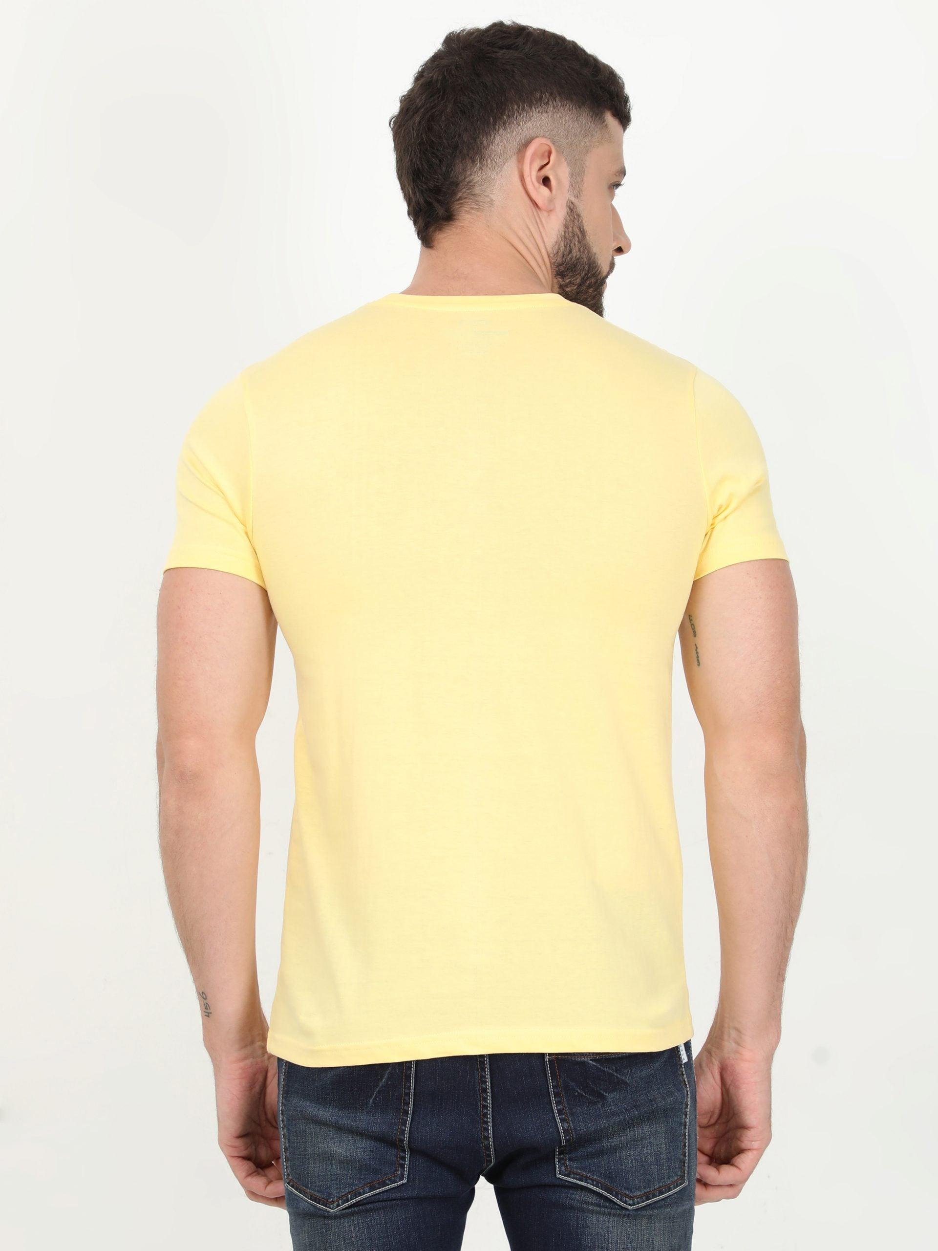 Graphic Round neck Yellow T-shirt