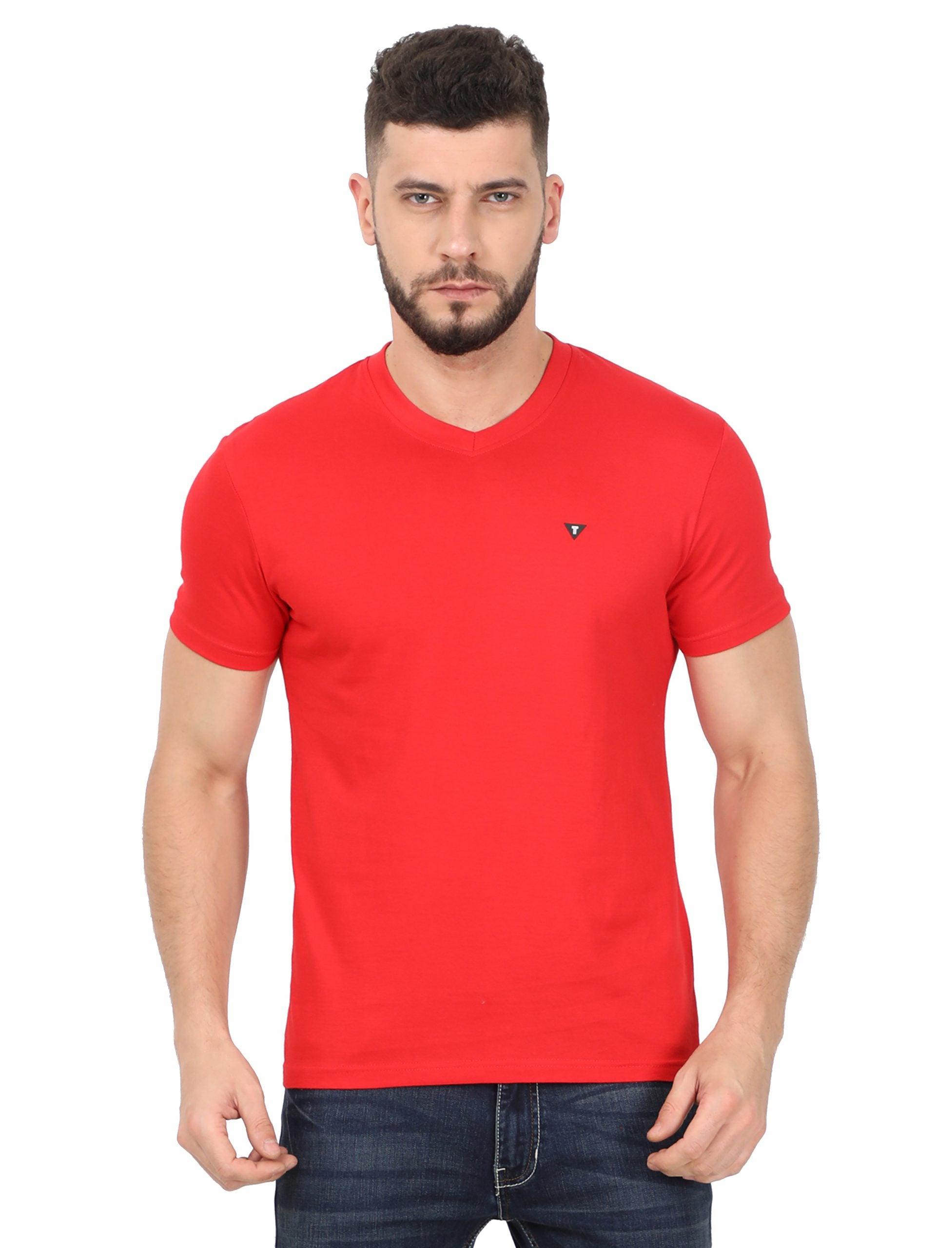 mens red t shirt