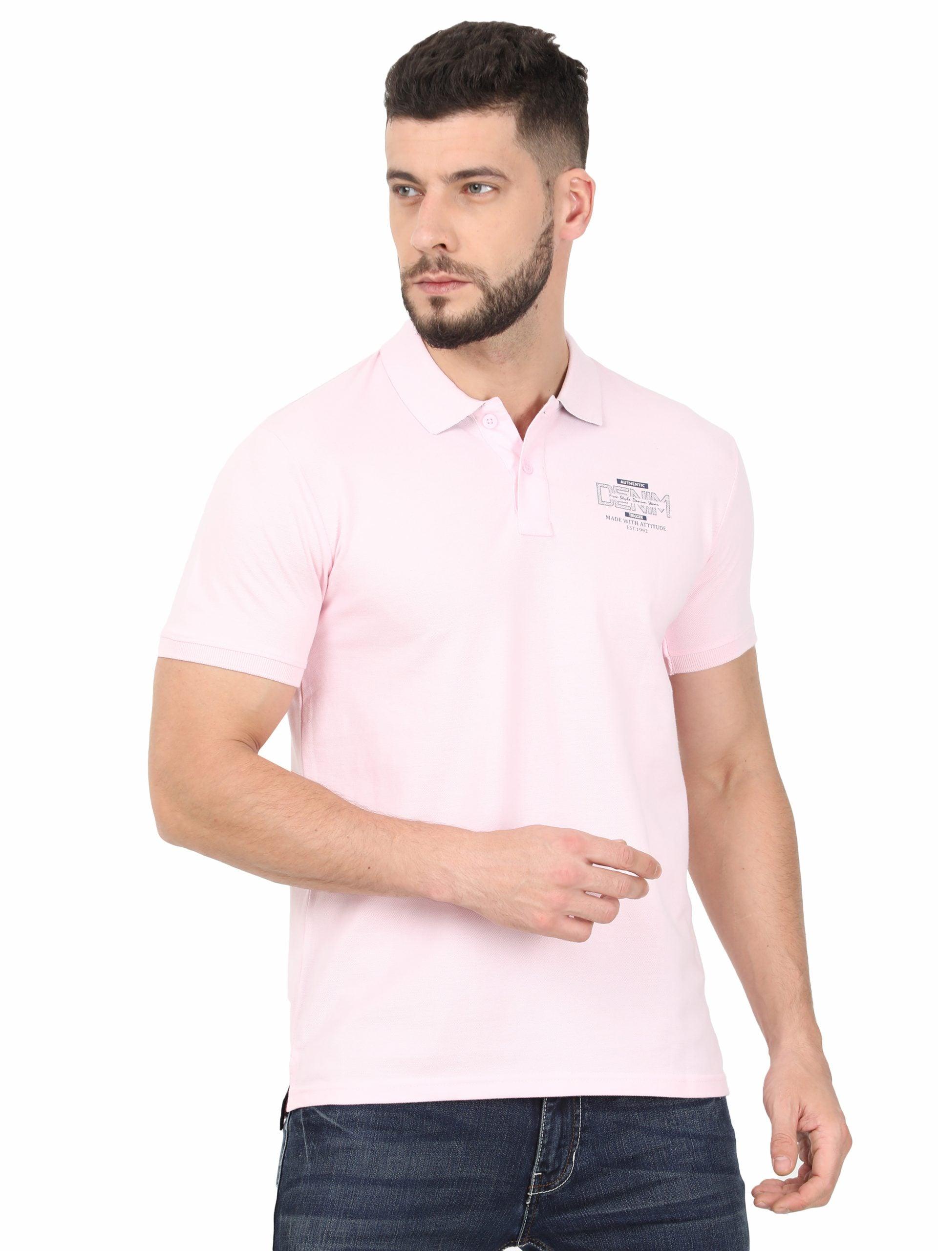 Men Pink POLO T-shirt