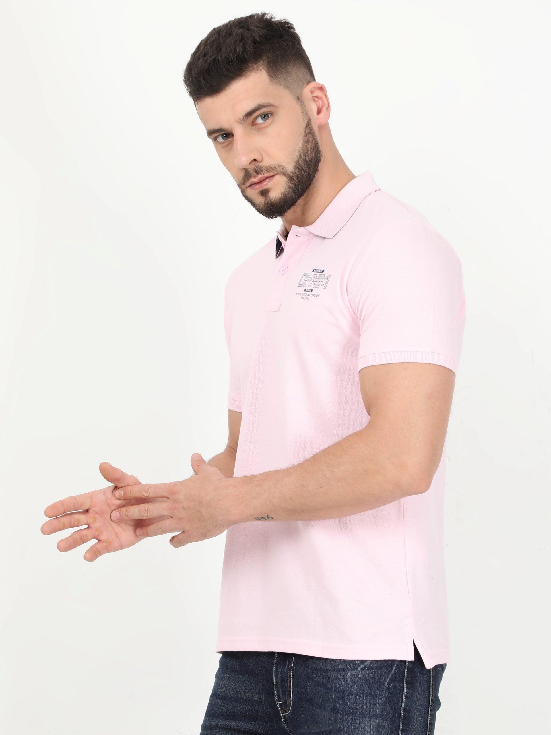 Men Pink POLO T-shirt