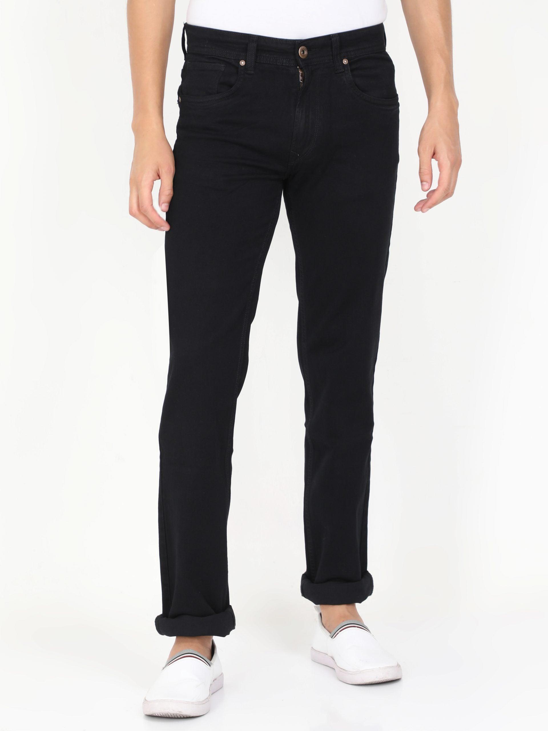 Men Slim Regular-Fit Black Jean - Triggerjeans