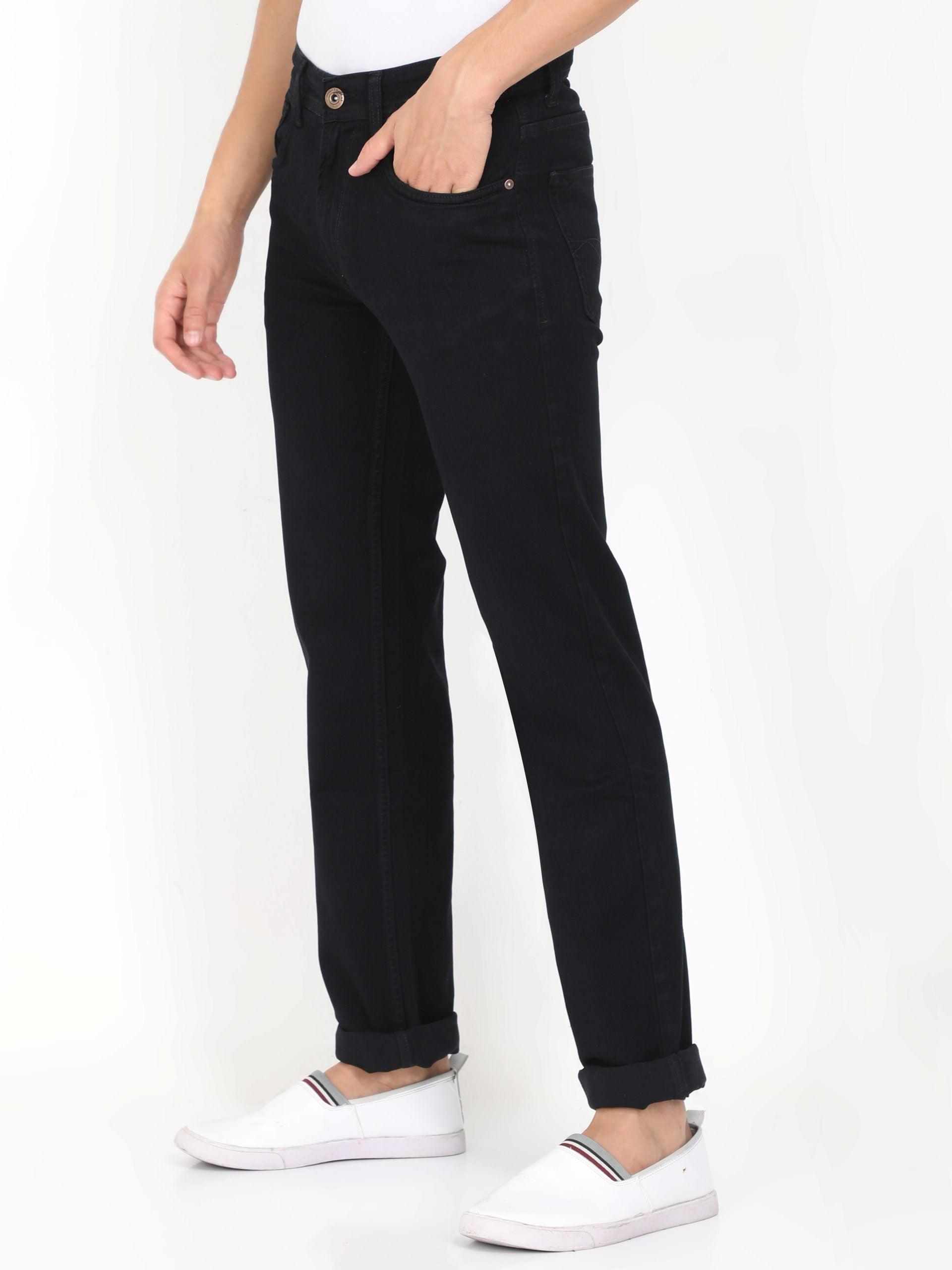 Men Slim Regular-Fit Black Jean - Triggerjeans
