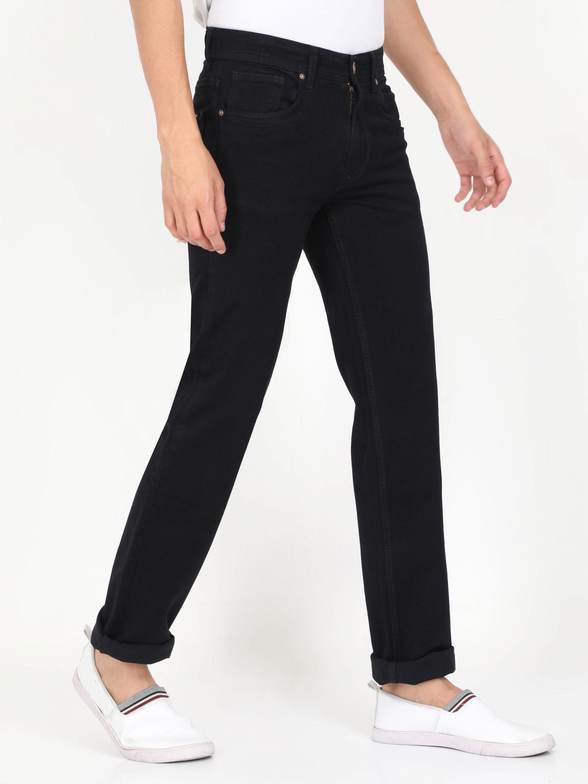 Men Slim Regular-Fit Black Jean - Triggerjeans
