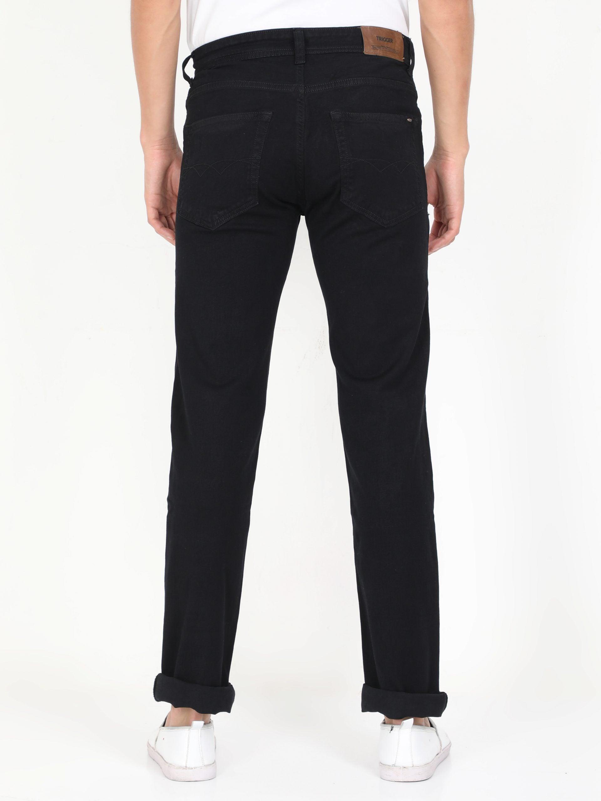 Men Slim Regular-Fit Black Jean - Triggerjeans