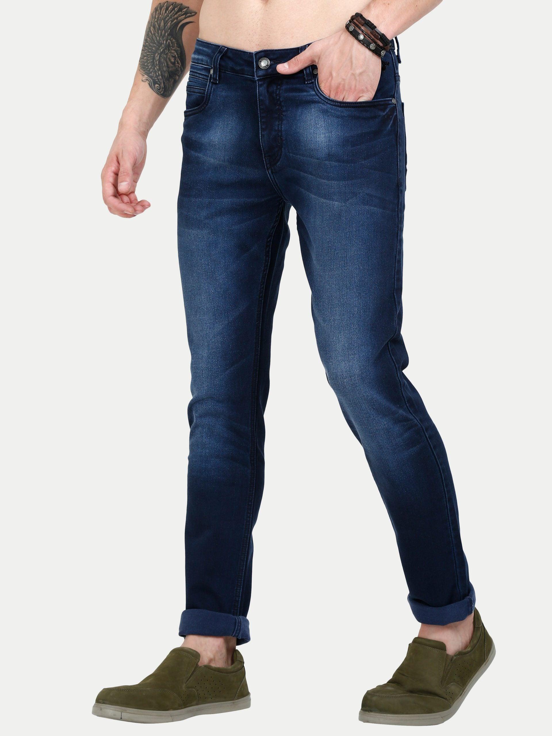 Men Slim-Fit Enzyme Blue Jean - Triggerjeans