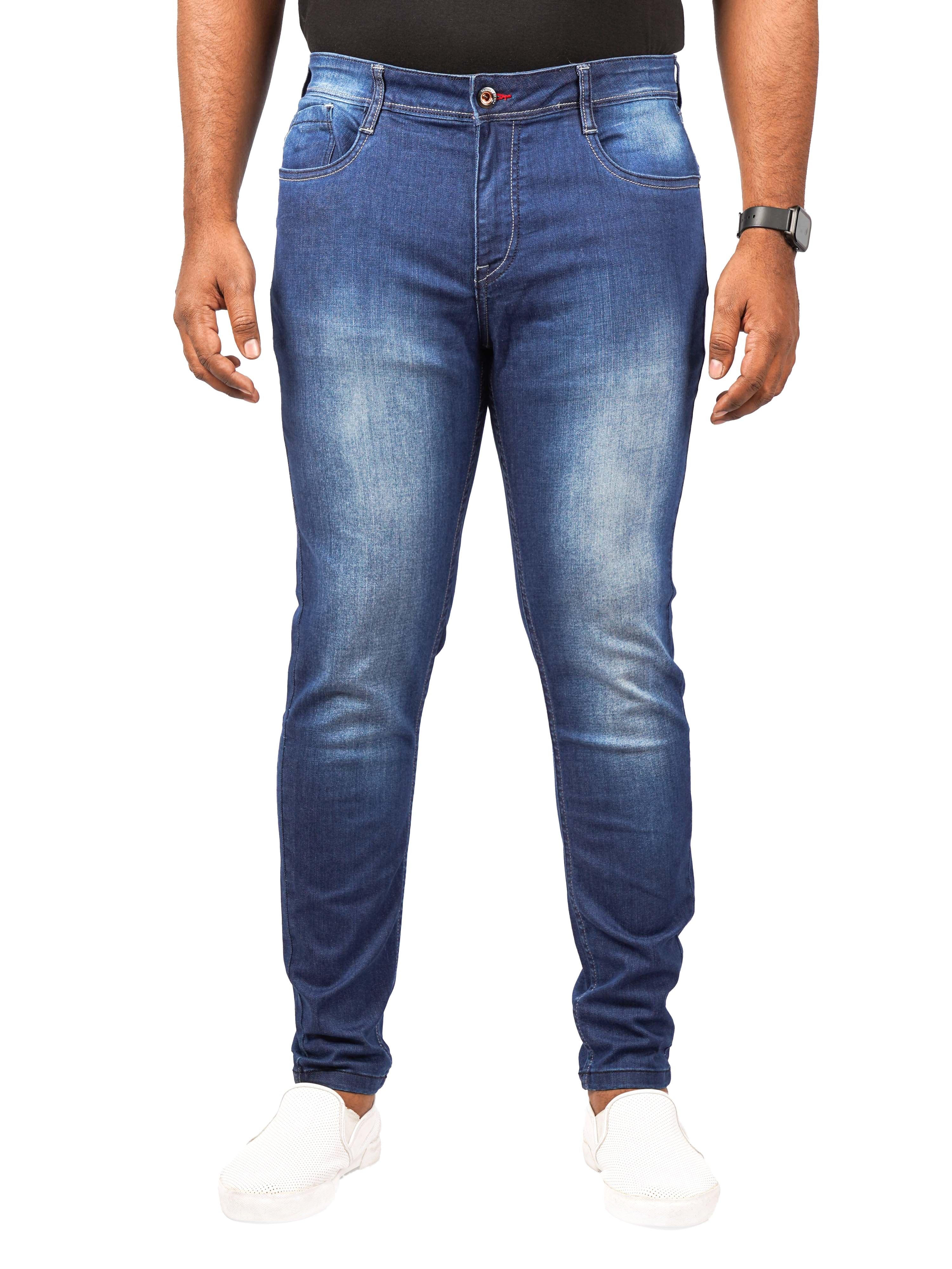Men Trim-Fit Blue Jeans