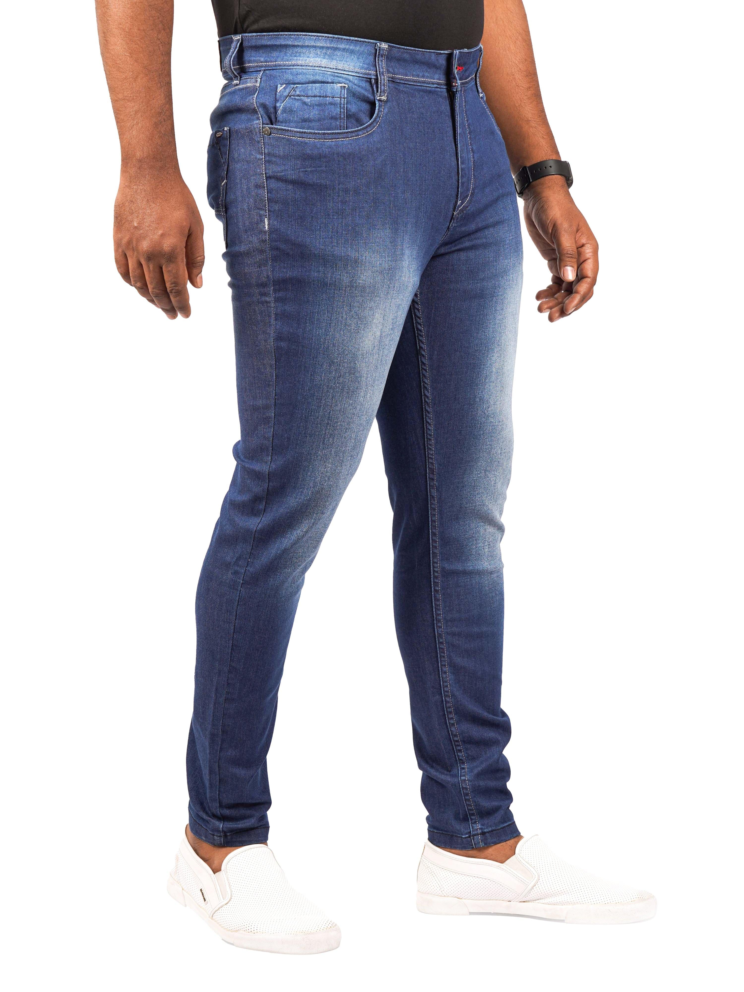 Men Trim-Fit Blue Jeans