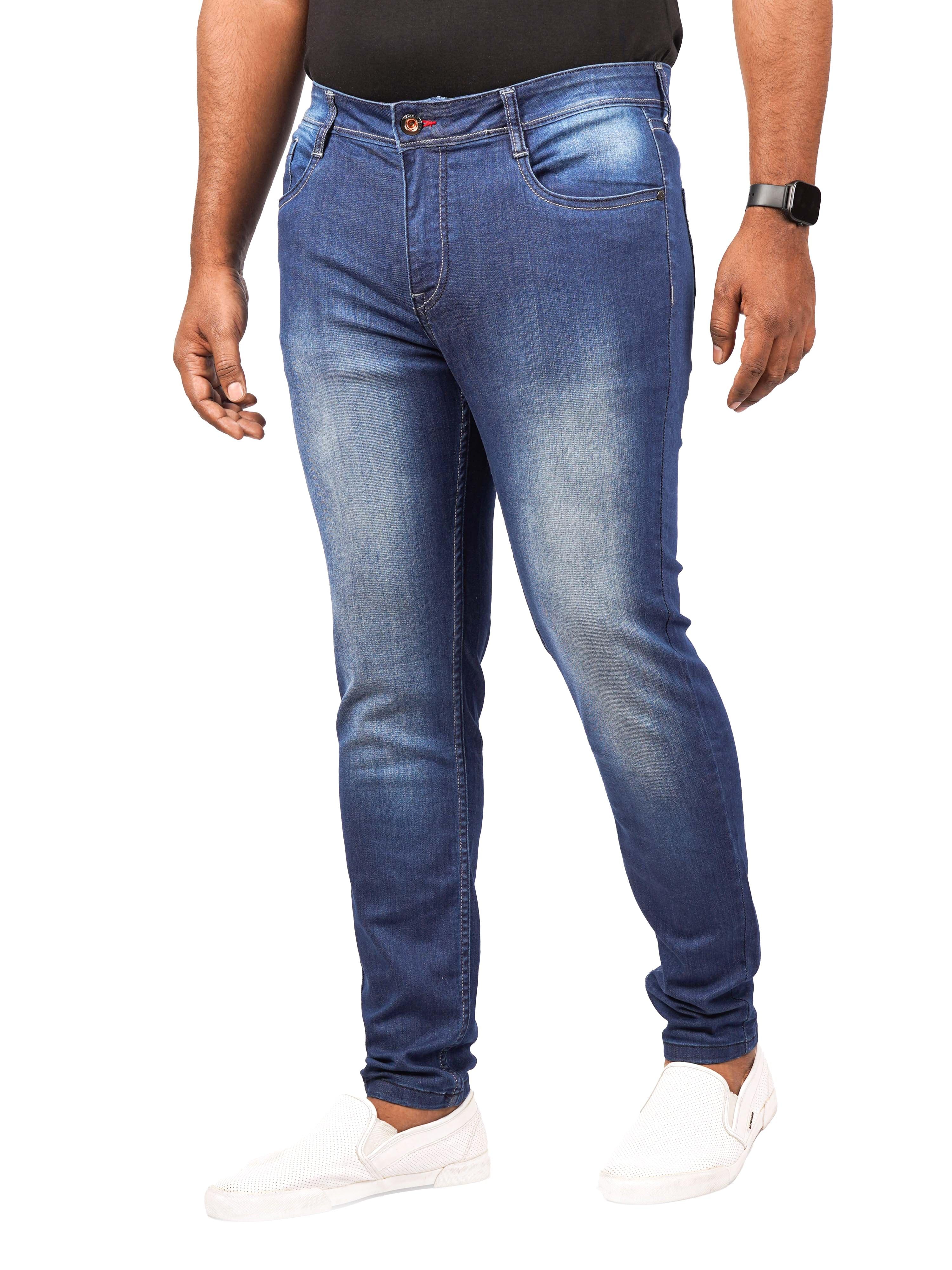 Men Trim-Fit Blue Jeans