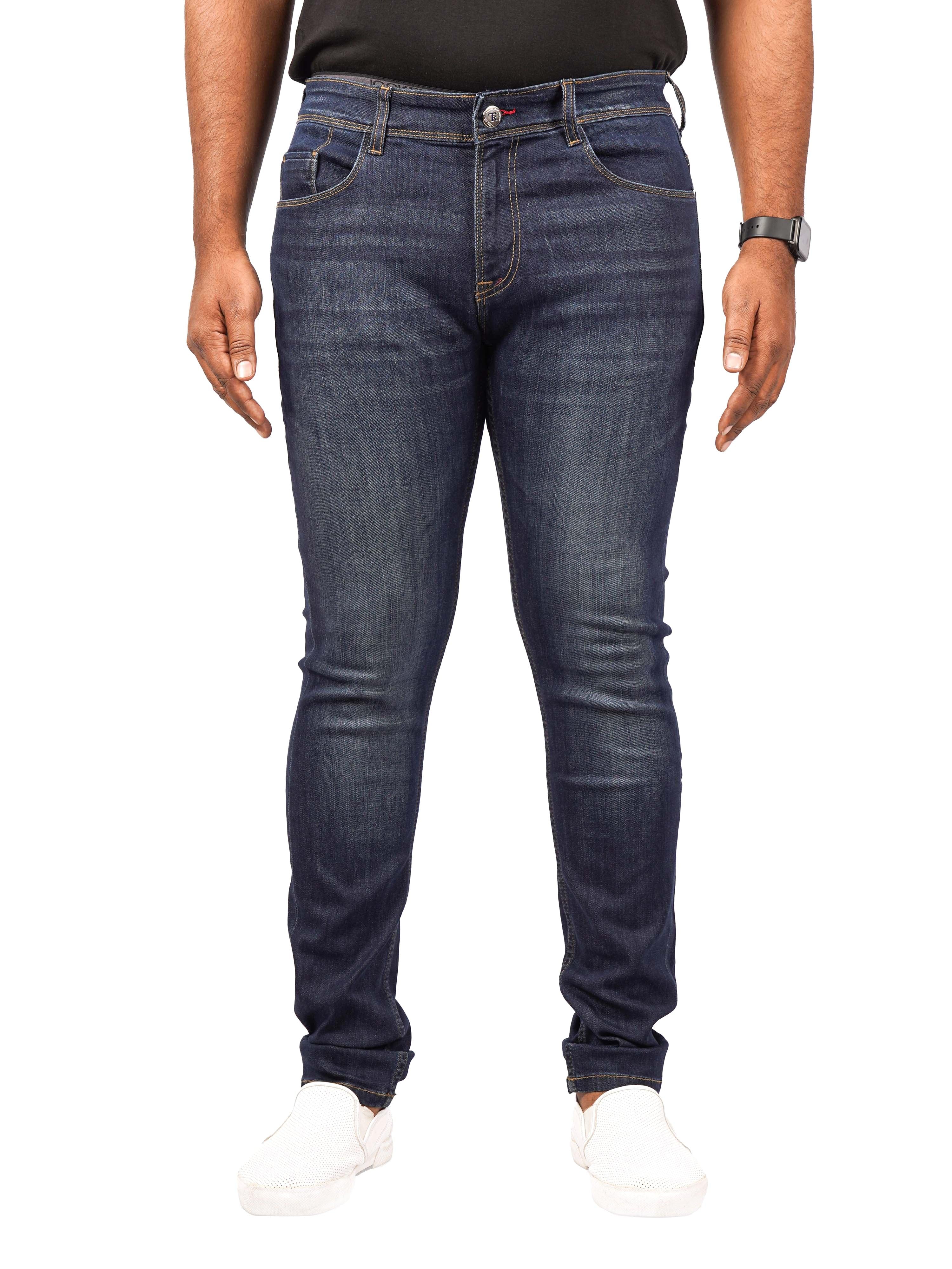 Men Skinny-Fit Blackish Blue Jeans
