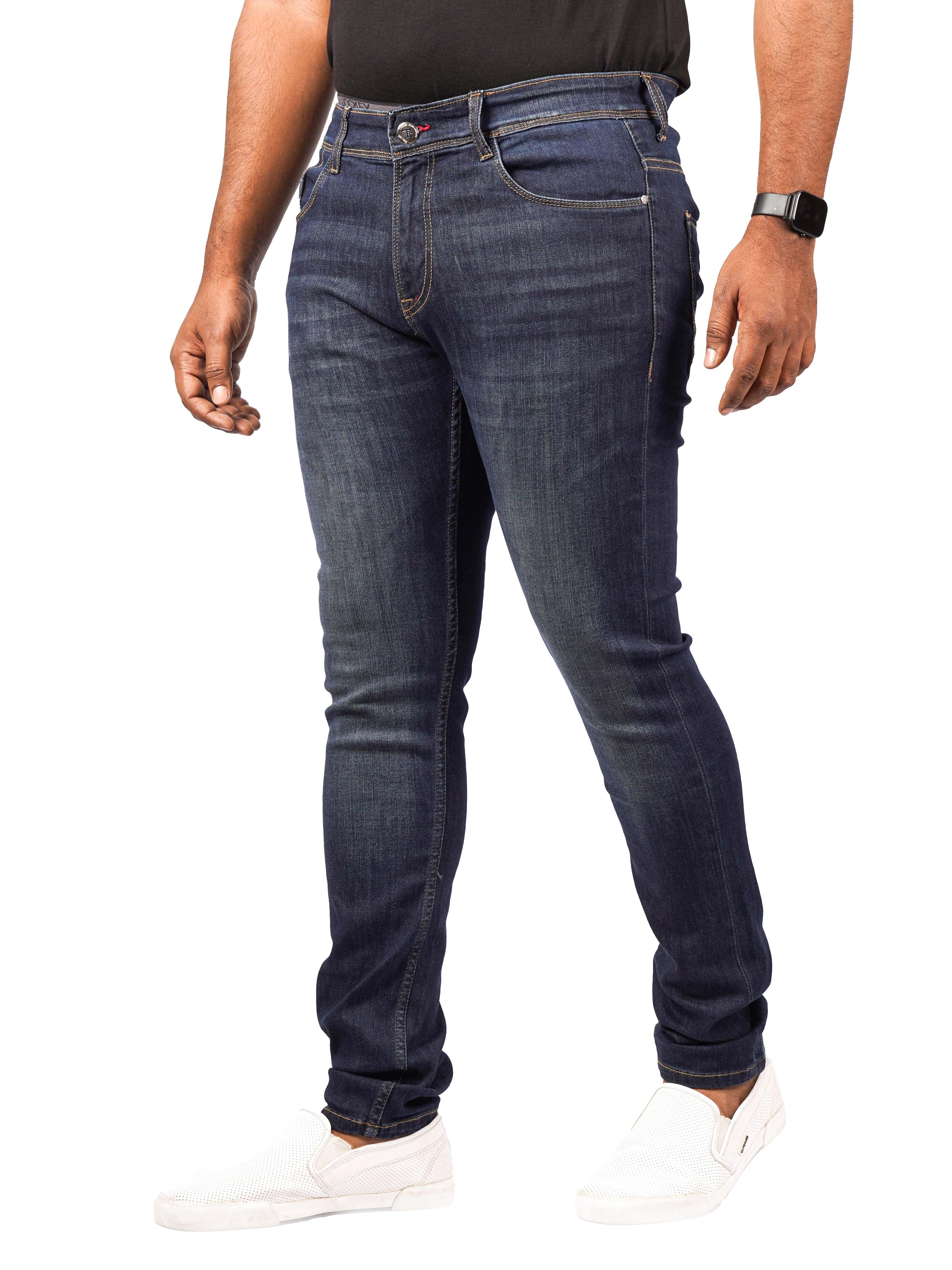 Men Skinny-Fit Blackish Blue Jeans