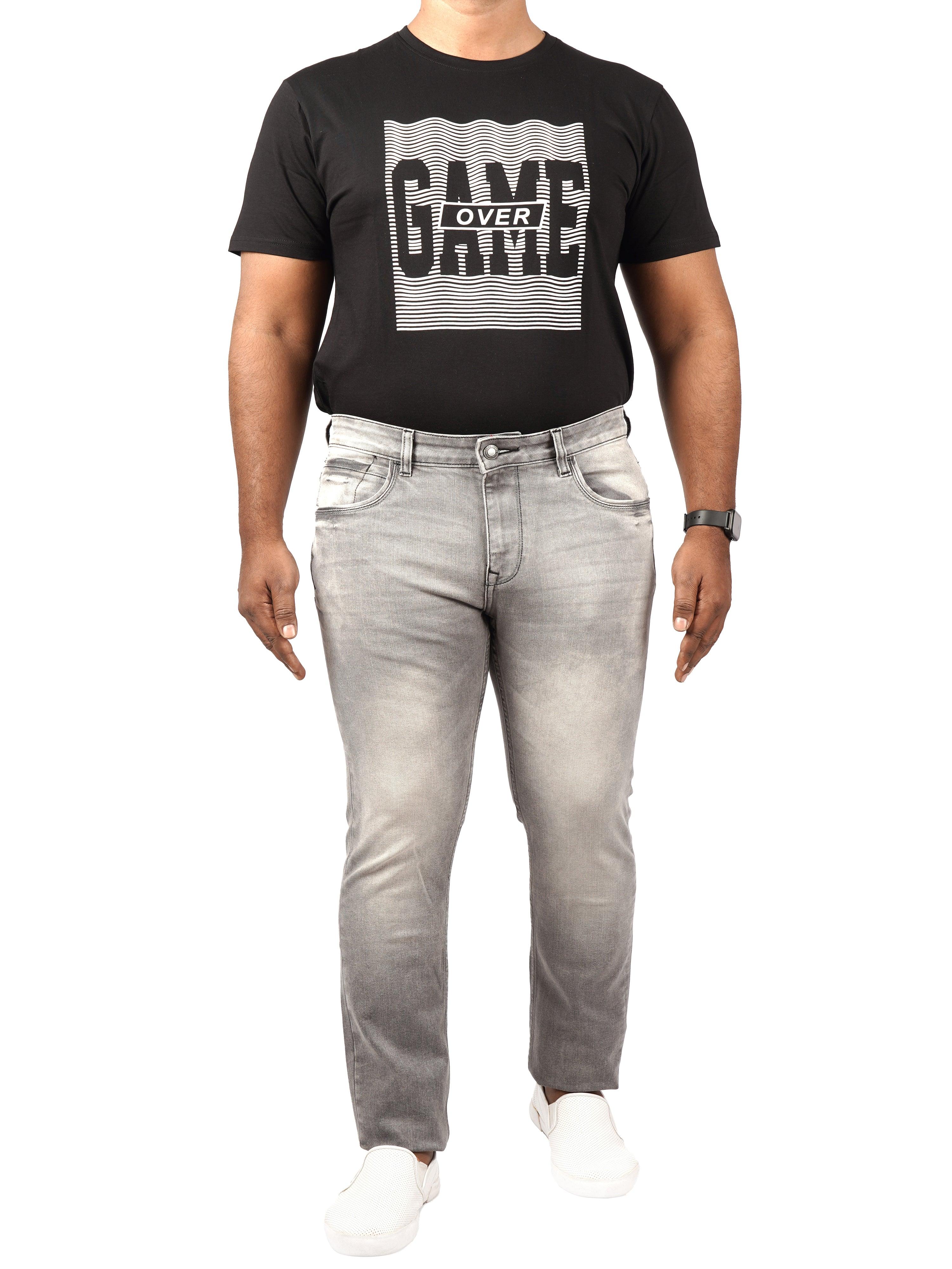Flexi Fit Men's Slim-Fit Grey Jeans