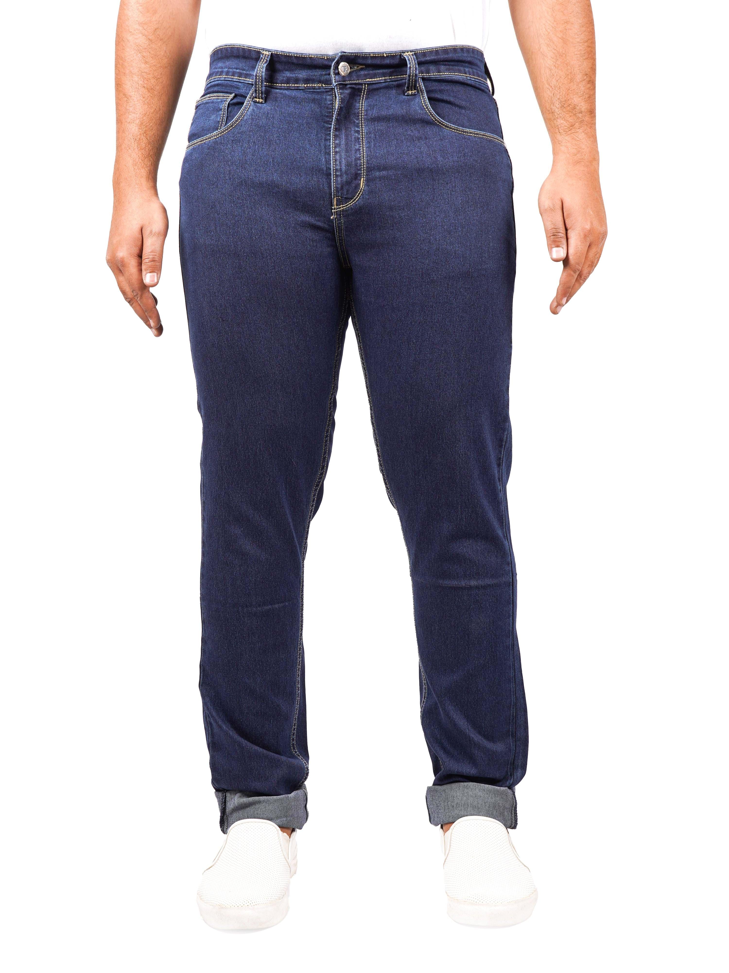 Men Regular Fit Gobeline Blue Plus size Jeans
