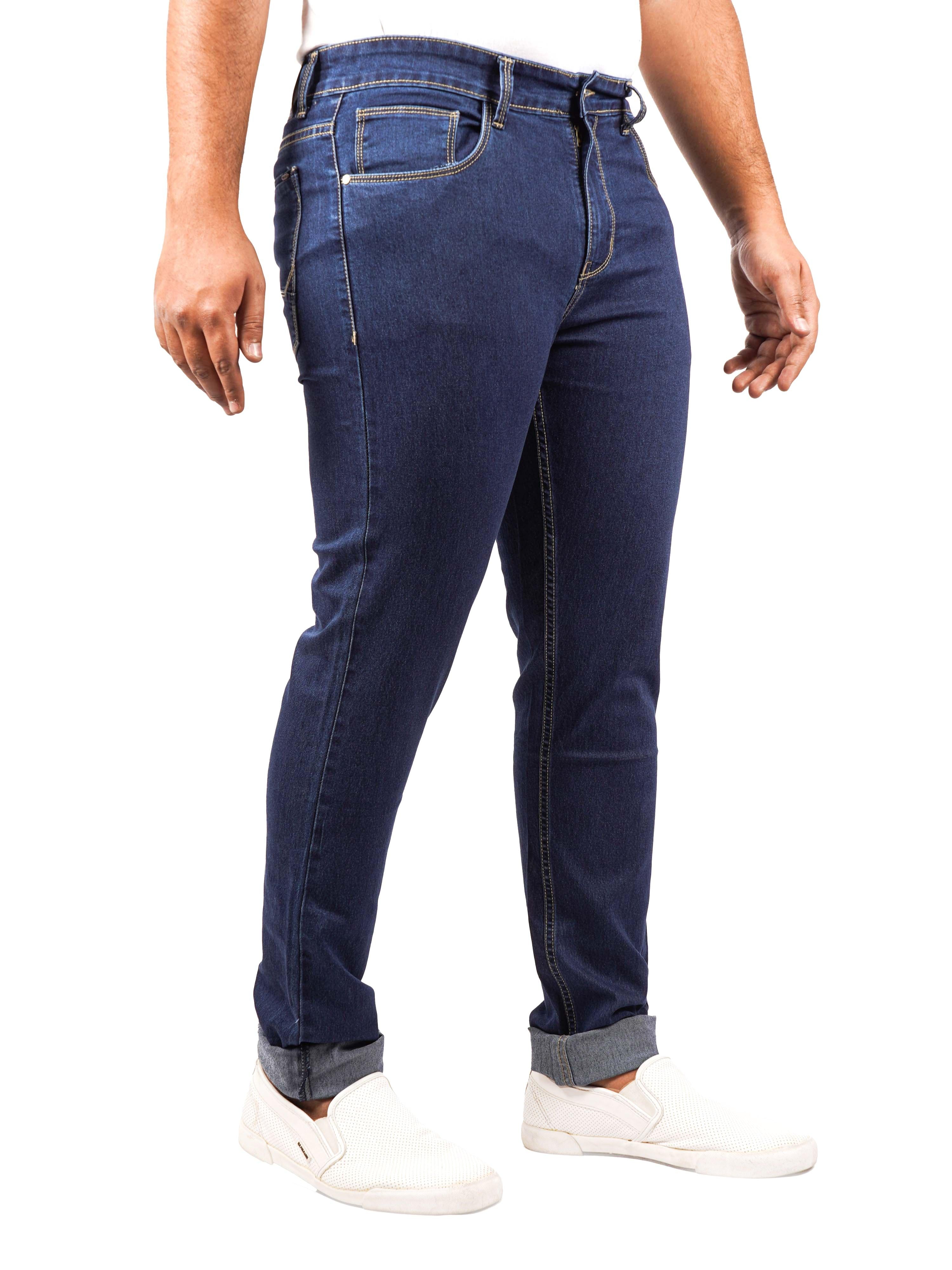 Men Regular Fit Gobeline Blue Plus size Jeans