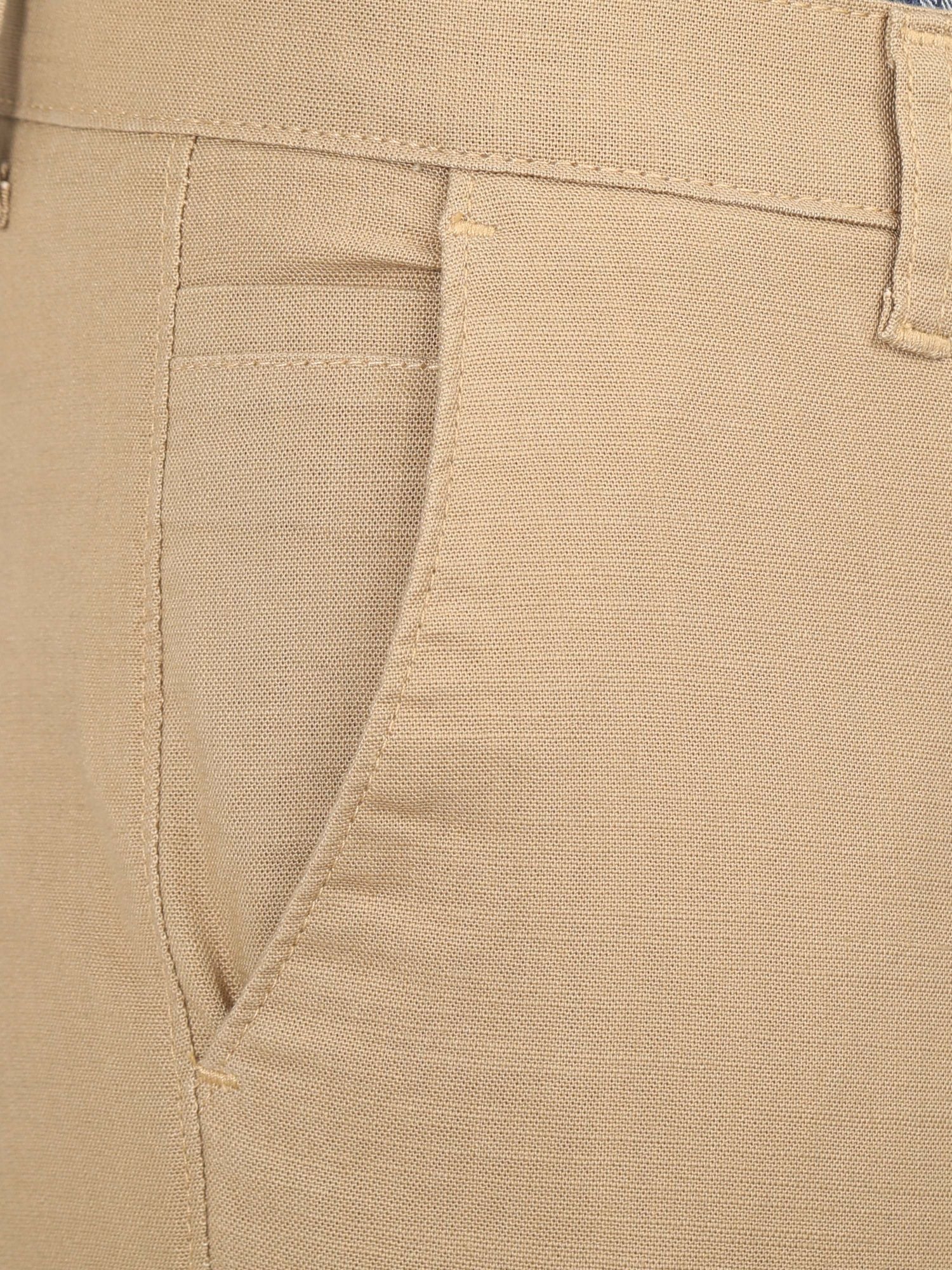 Men Slim fit Khaki Trouser
