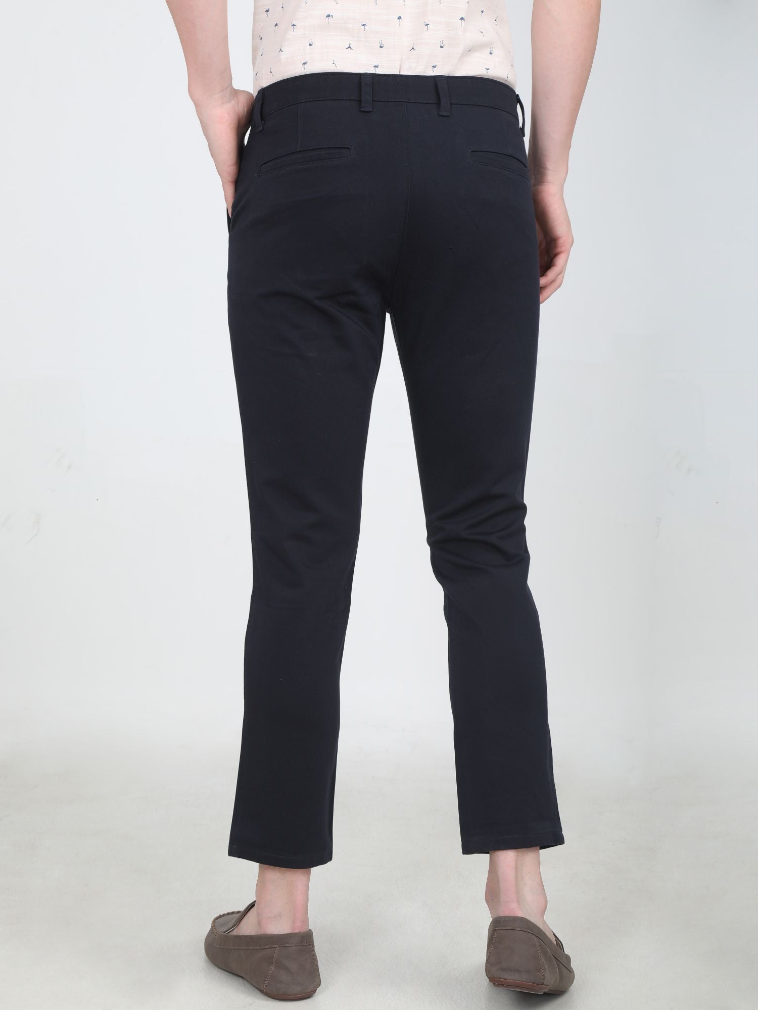 Men Slim fit Navy Trouser