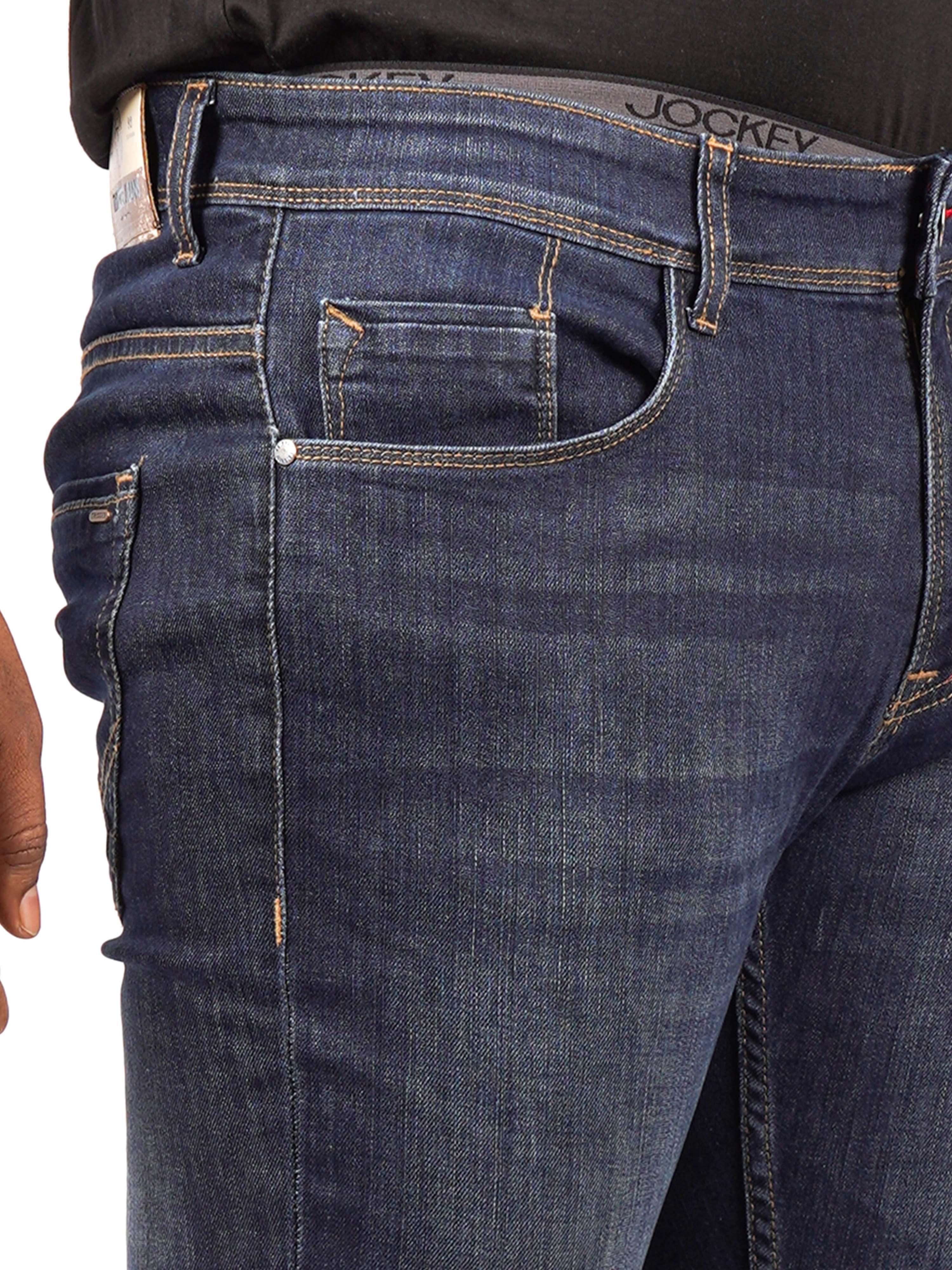 Men Skinny-Fit Blackish Blue Jeans